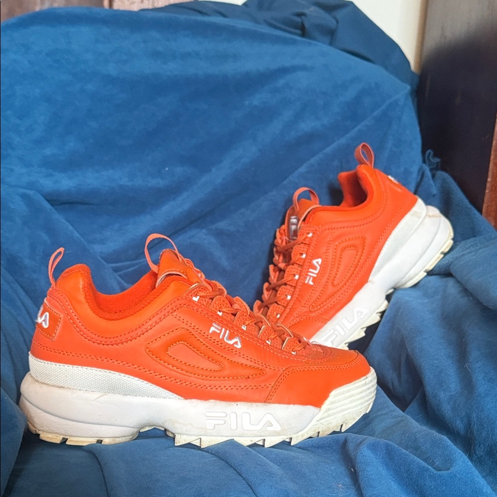 Fila Bold Orange Athletic Shoes size 8